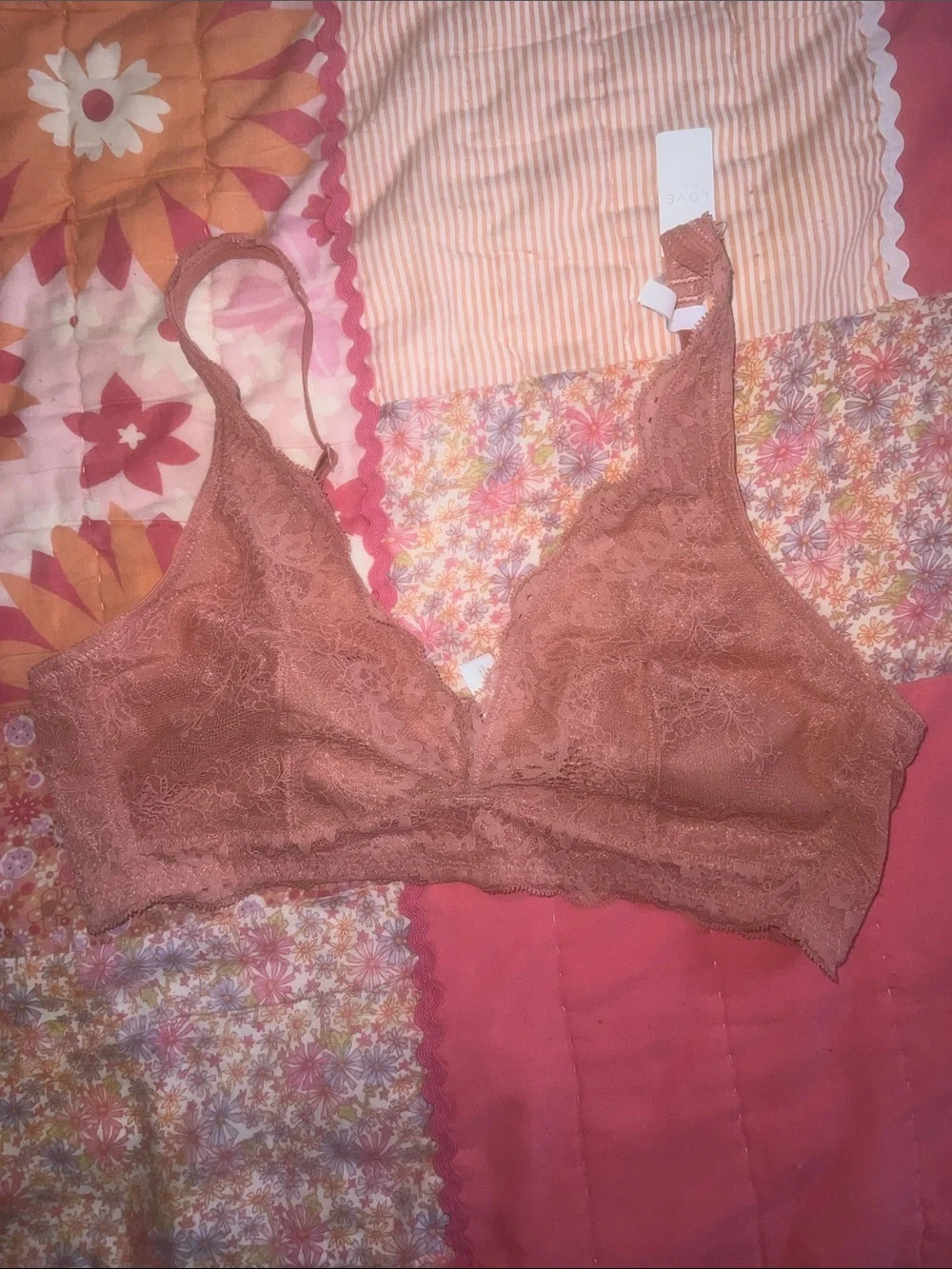 Lace Bralette & Bikini Set in Dusty Rose - Women Intimates